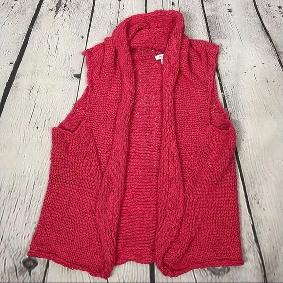J.JILL Pure Jill coral red knit cotton vest size M - Picture 4 of 12